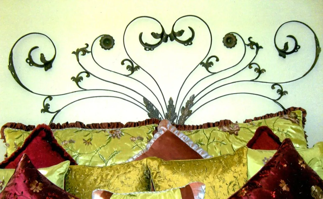 Hand-forged iron headboard