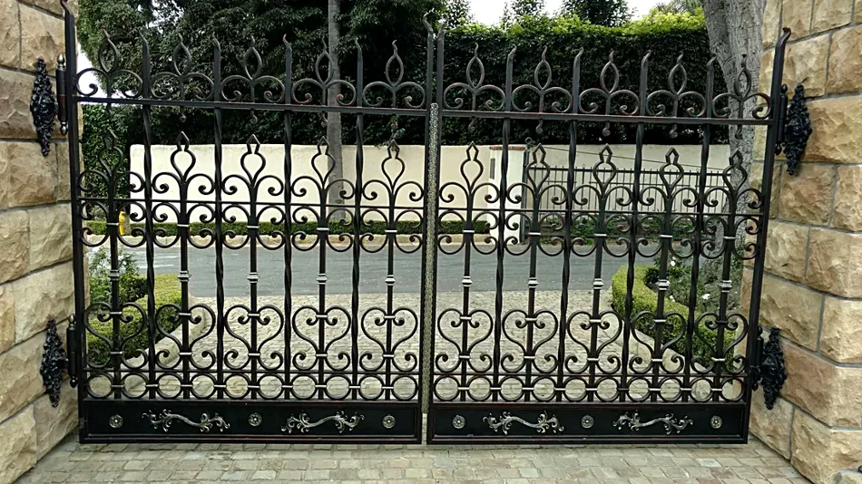 Custom iron driveway gate